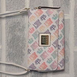 Juicy by Juicy Couture Women's Wordy Wallet White Crossbody Bag Rainbow Purse